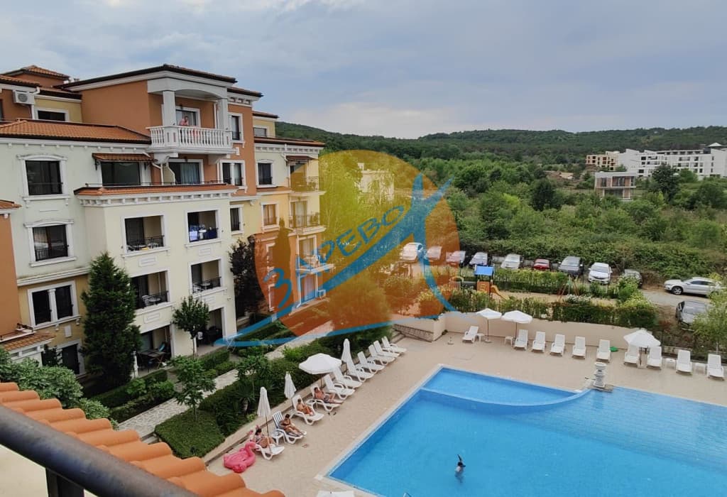 Созопол, Лили Бийч ризорт, 150 м от плаж Веселие, голям двустаен до ключ с гледка басейн, Lilly beach resort