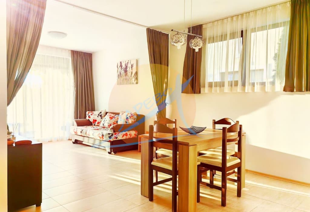 Созопол, Грийн лайф, обзаведен двустаен на партер с гледка море, 50 м от плажа