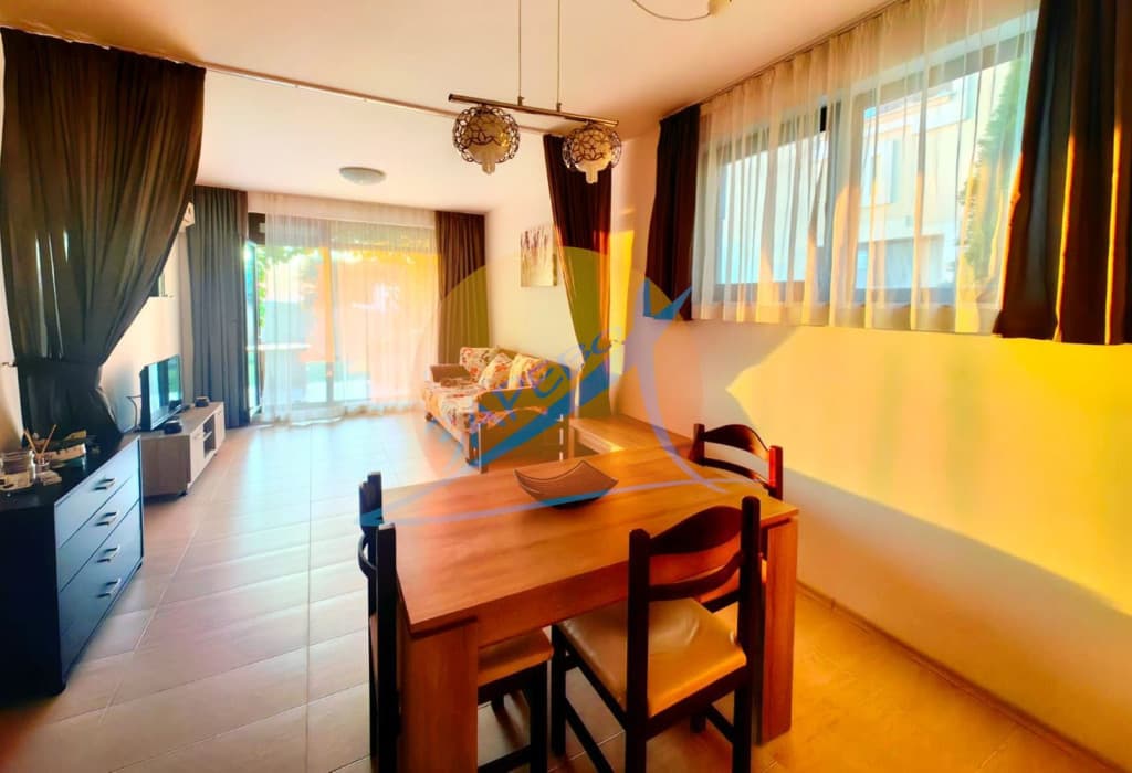 Созопол, Грийн лайф, обзаведен двустаен на партер с гледка море, 50 м от плажа