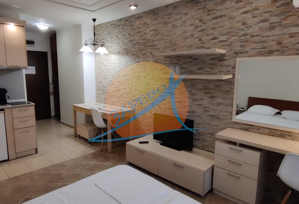 Green Life, Kavatsi, Sozopol. Под наем сезон 2025! Oбзаведено студио на партер с веранда, в Грийн Лайф Созопол - МИНИМУМ 7 Д