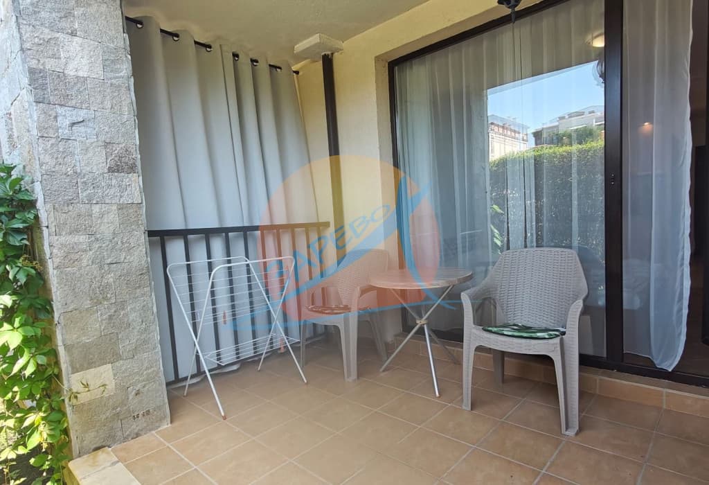 Green Life, Kavatsi, Sozopol. Под наем сезон 2025! Oбзаведено студио на партер с веранда, в Грийн Лайф Созопол - МИНИМУМ 7 Д