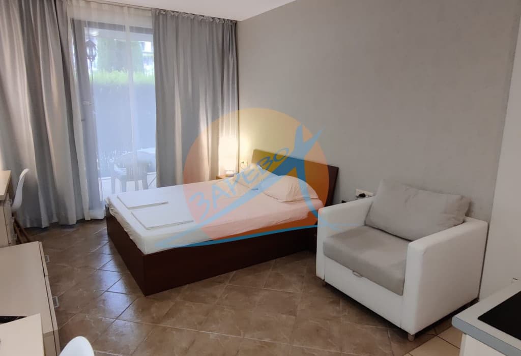 Green Life, Kavatsi, Sozopol. Под наем сезон 2025! Oбзаведено студио на партер с веранда, в Грийн Лайф Созопол - МИНИМУМ 7 Д