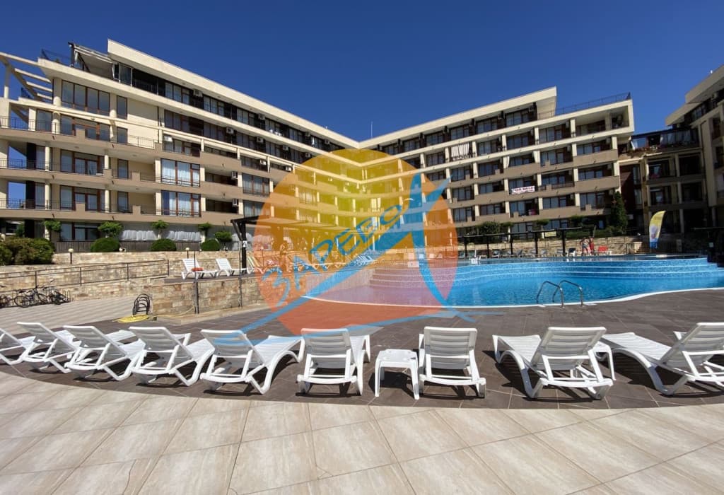 Свети Влас, двустаен нов с гледка басейн и море, комплекс Луксор (Luxor), ГОТОВИ ДОКУМЕНТИ ЗА СДЕЛКА!