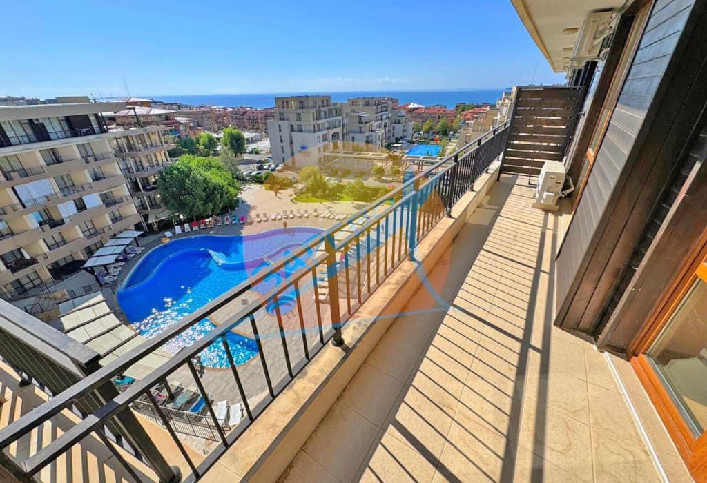 Свети Влас, двустаен нов с гледка басейн и море, комплекс Луксор (Luxor), ГОТОВИ ДОКУМЕНТИ ЗА СДЕЛКА!