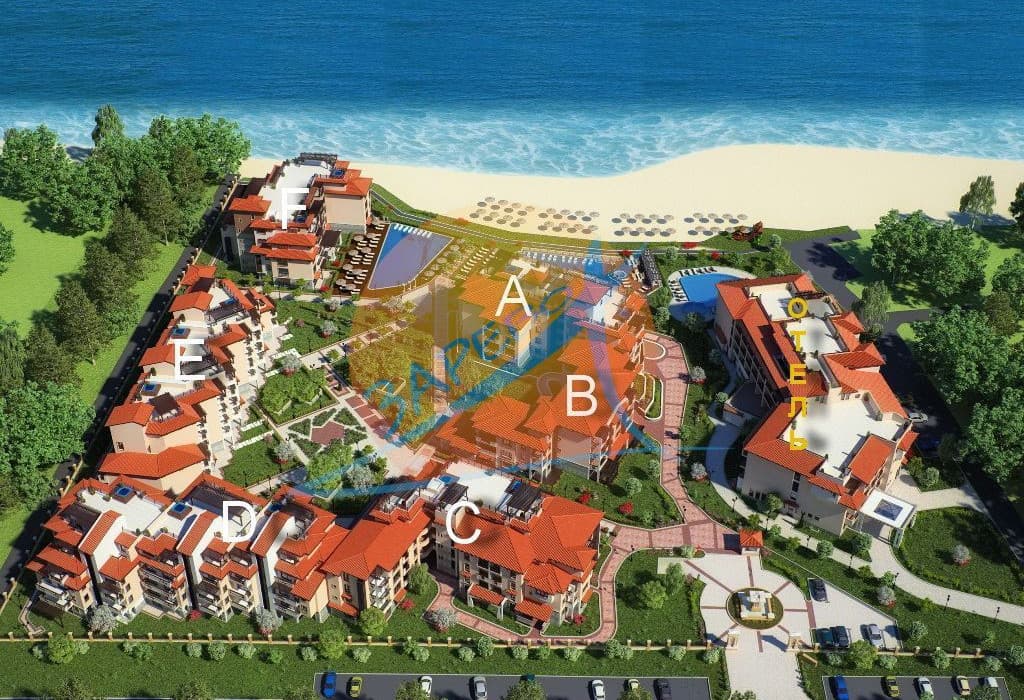 Лозенец, Оазис Бийч Клуб, обзаведен двустаен на партер, с голяма веранда с гледка море и градина, Oasis Beach Club, Lozenets