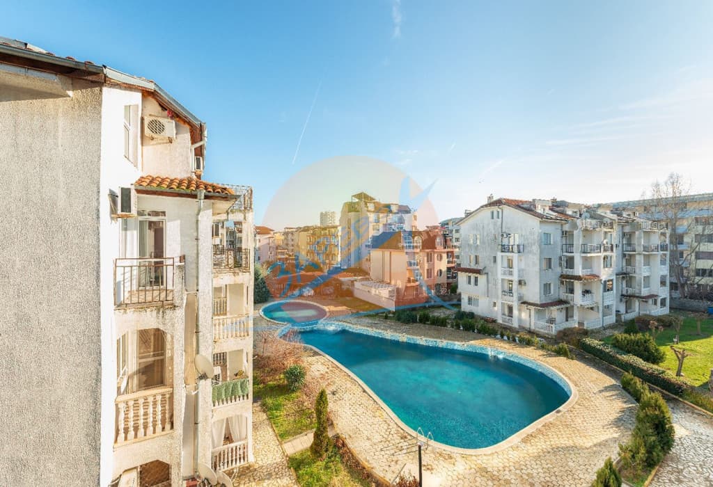 Слънчев бряг, обзаведен тристаен с гледка басейн, Браво 5 (Bravo 5), ГОТОВИ ДОКУМЕНТИ ЗА СДЕЛКА!