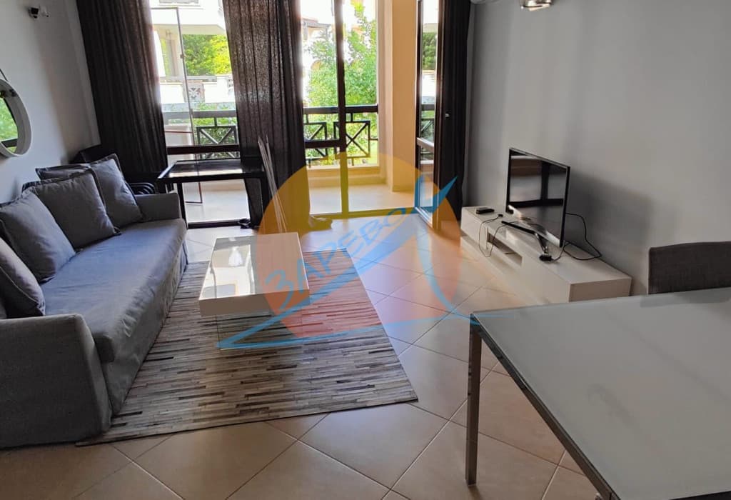 Лозенец, Оазис Бийч Клуб, двустаен обзаведен с гледка градина и море в Oasis Beach Club, Lozenets