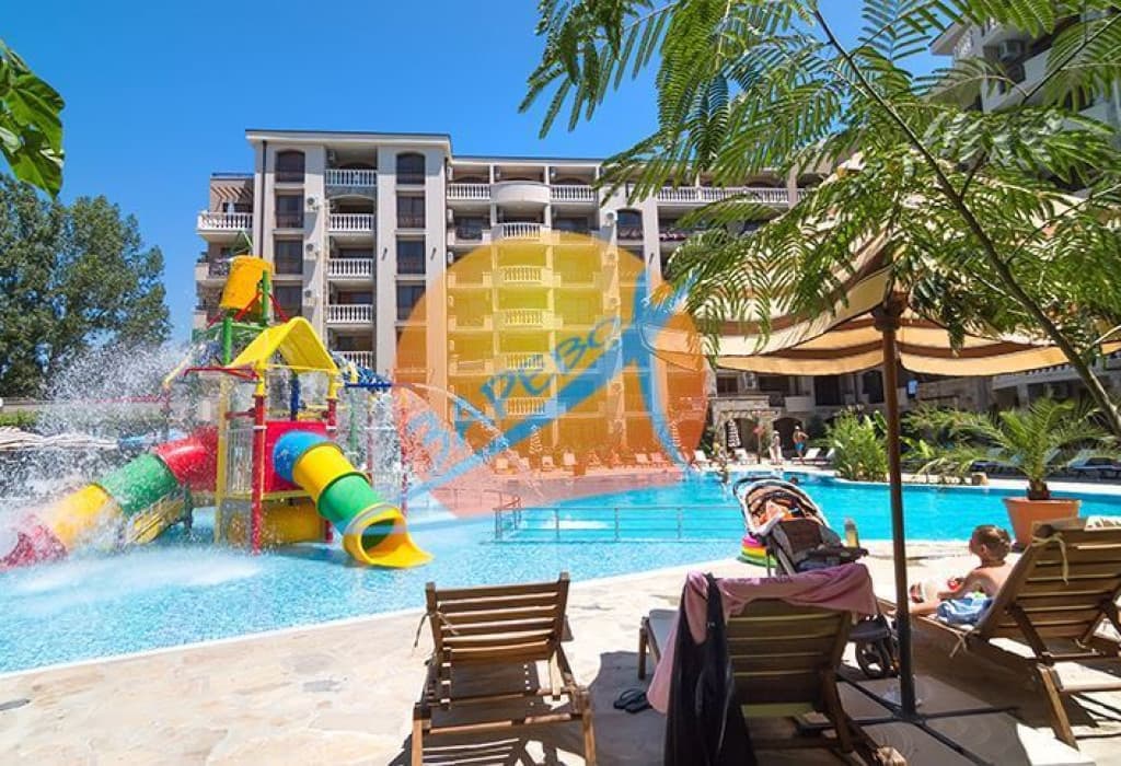 Слънчев бряг, обзаведен двустаен с гледка към басейн, Каскадас 2 (Cascadas 2), бърза сделка!