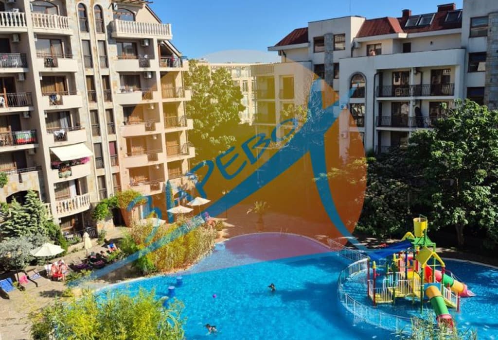 Слънчев бряг, обзаведен двустаен с гледка към басейн, Каскадас 2 (Cascadas 2), бърза сделка!