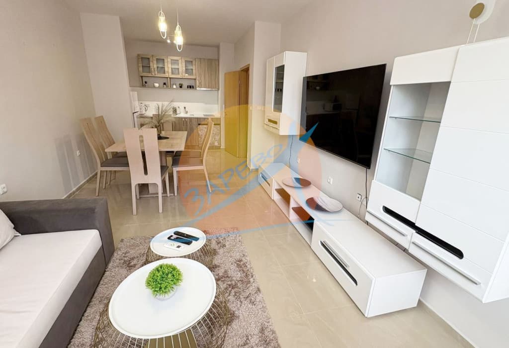 Слънчев бряг, двустаен обзаведен с гледка басейн, Акт 16, битов ток, комплекс Sun Flower (Сън Флаур)