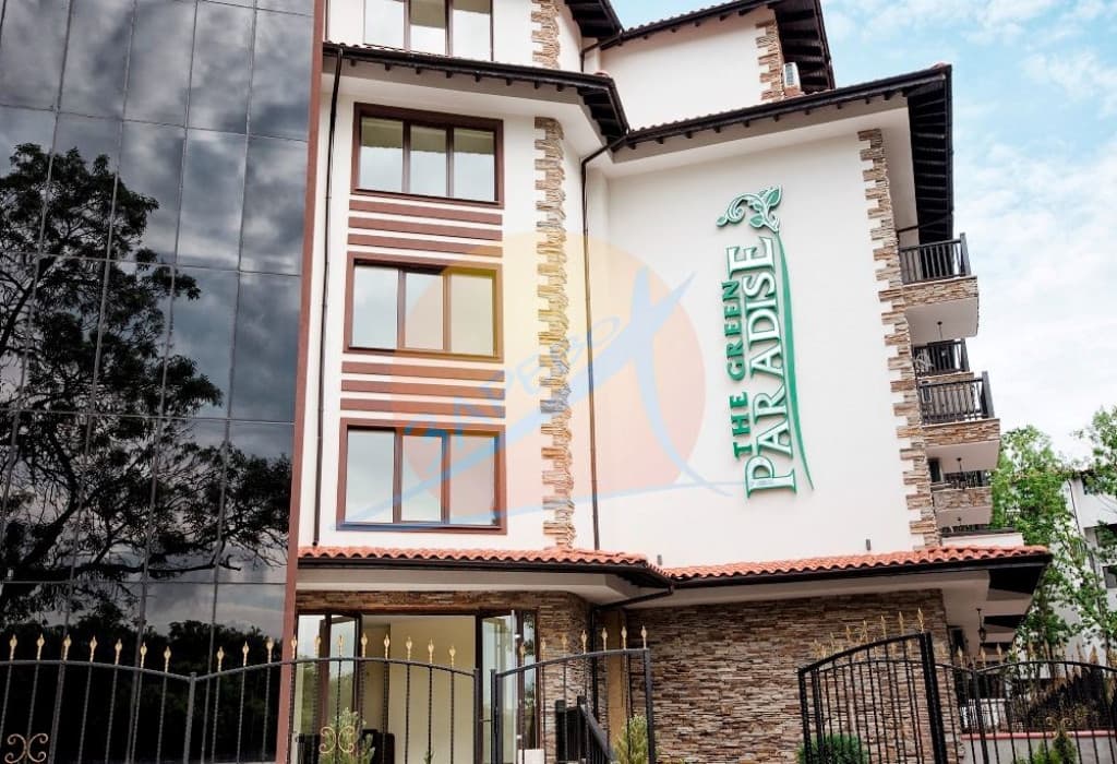 Приморско, нов апартамент на партер с двор, до ключ, Грийн Парадайс  IV (Green Paradise IV) 