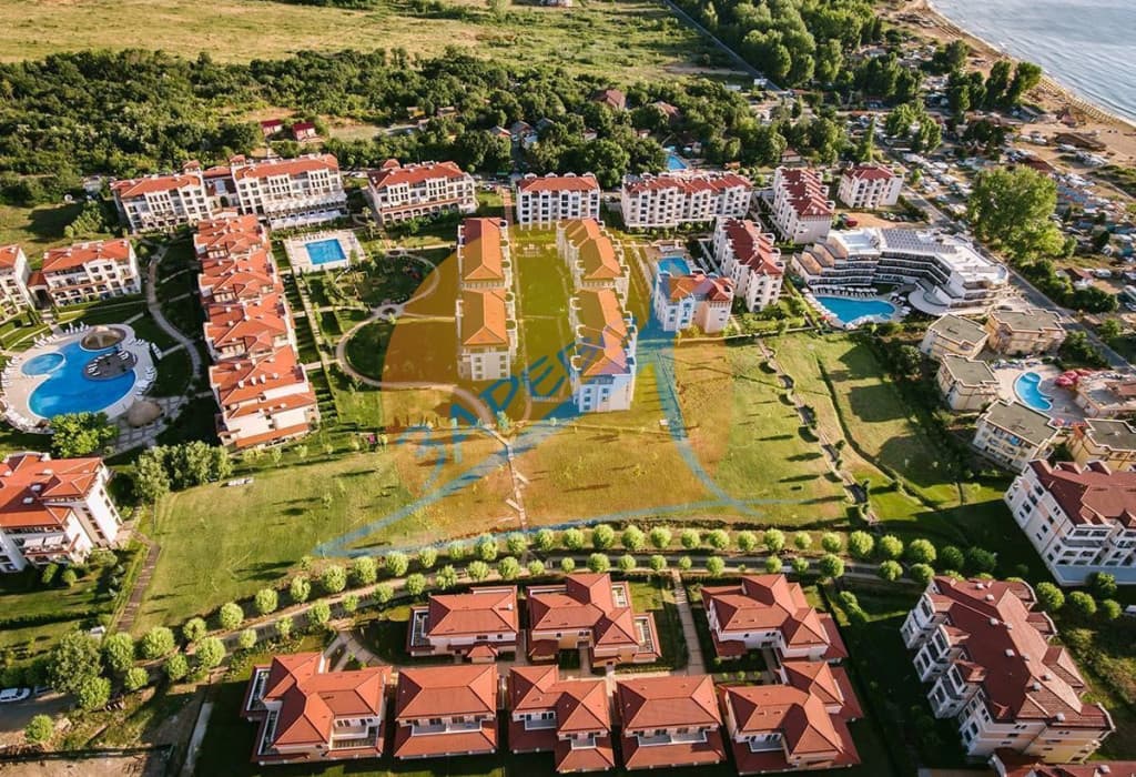 Созопол, Грийн лайф Ризорт, южен обзаведен двустаен с голяма лоджия и гледка, Парадайс Гардънс 2