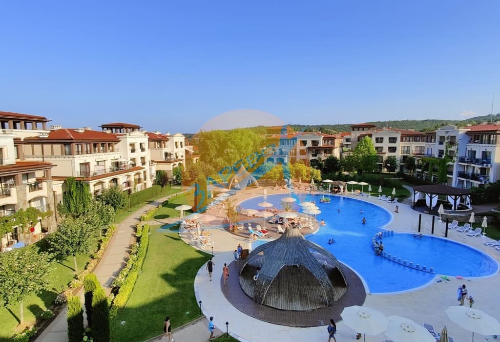 Созопол, Грийн лайф Ризорт, южен обзаведен двустаен с голяма лоджия и гледка, Парадайс Гардънс 2