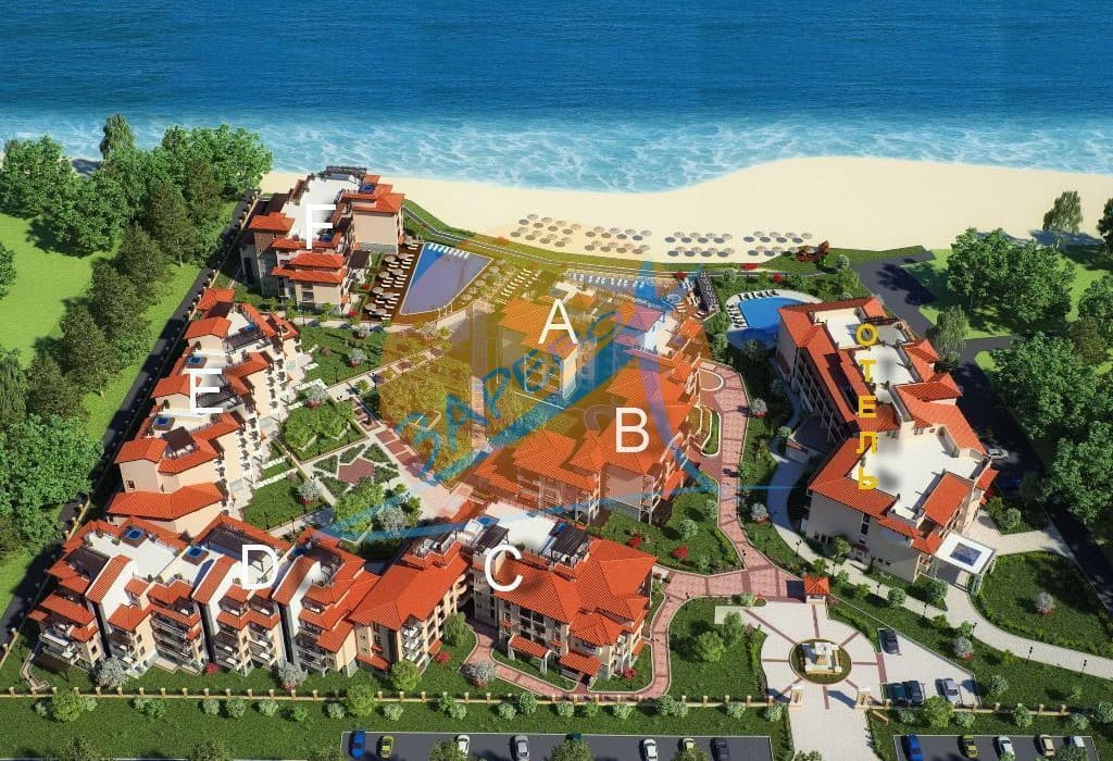 Лозенец, Оазис Бийч Клуб, тристаен обзаведен с гледка море в Oasis Beach Club, Lozenets