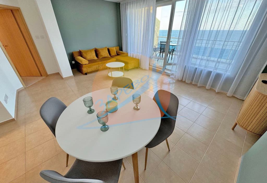  Равда, първа линия море, обзаведен тристаен с гледка море, Оазис (Oazis)