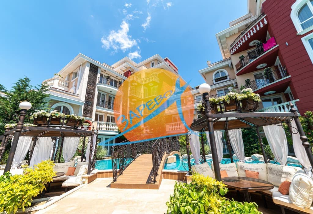 Слънчев бряг, просторен тристаен обзаведен с гледка басейн, Месембрия Резорт (Messembria Resort)