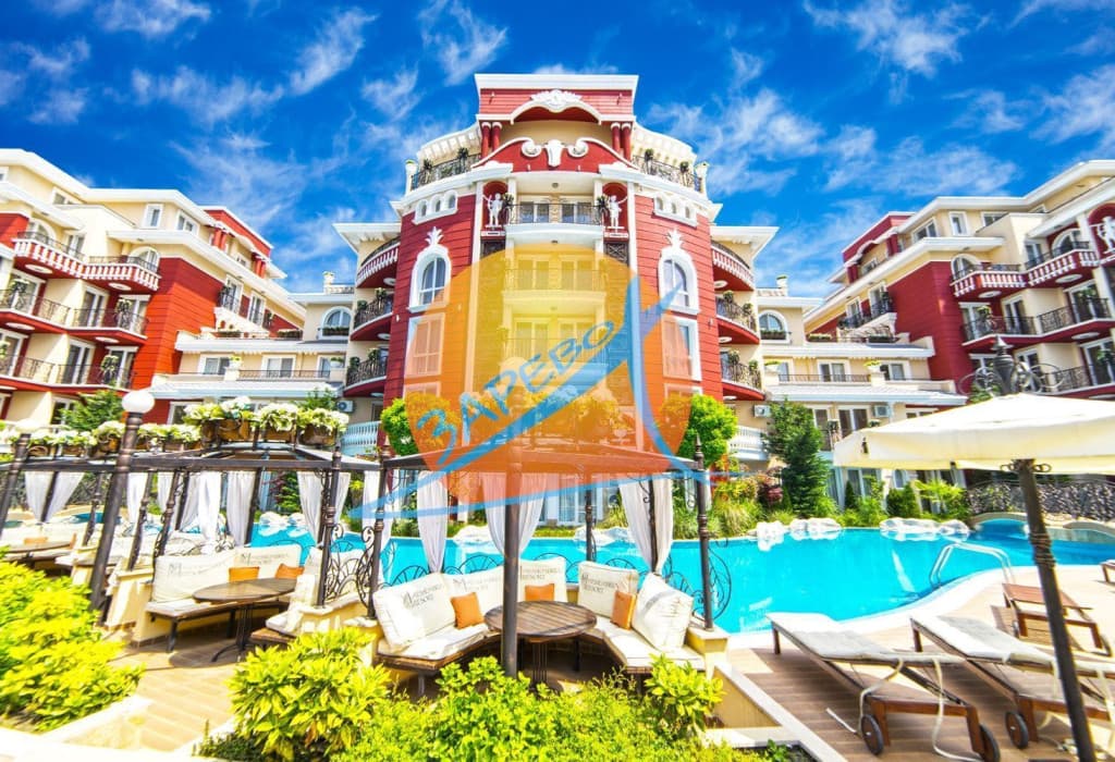 Слънчев бряг, просторен тристаен обзаведен с гледка басейн, Месембрия Резорт (Messembria Resort)